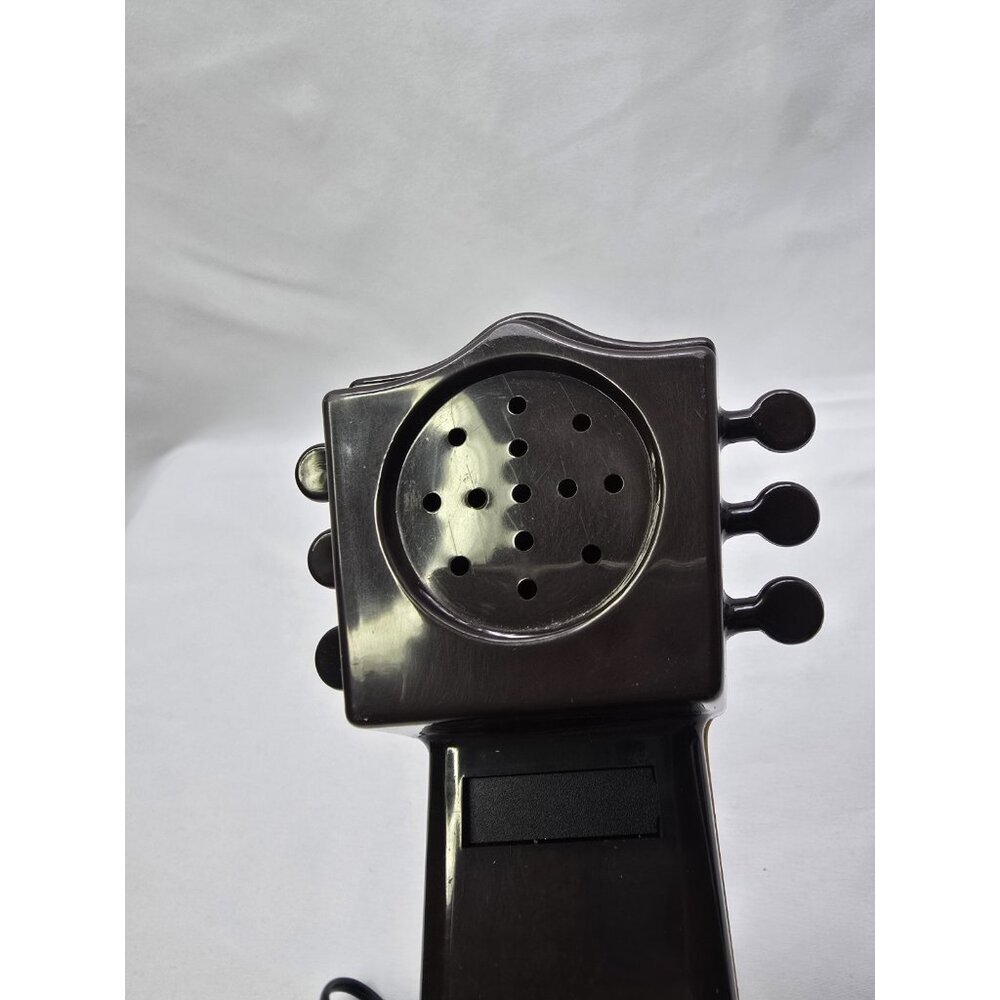 Vintage Guitar Shape Telephone by Curtis, Brown Touch Tone Corded Novelty Phone - Picture 5 of 9